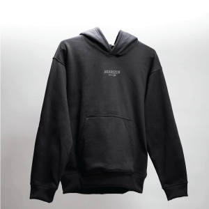 MINIMAL SOLID OVERSIZED HOODIE | BLACK | Akarizen