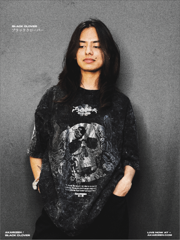 AKARIZEN / BLACK CLOVER STONE WASHED OVERSIZED T-SHIRT