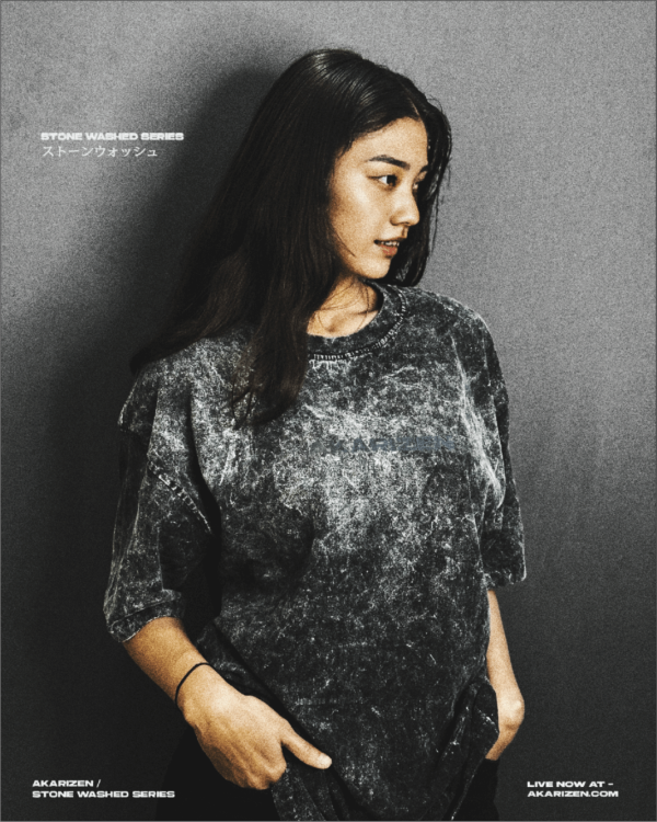 AKARIZEN STONE WASHED ESSENTIAL OVERSIZED T-SHIRT