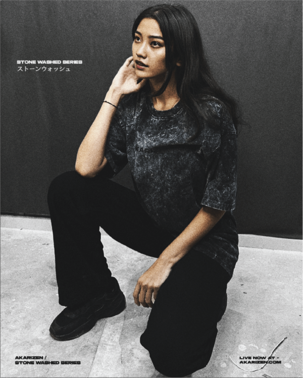 AKARIZEN STONE WASHED ESSENTIAL OVERSIZED T-SHIRT