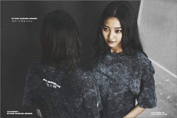 AKARIZEN STONE WASHED ESSENTIAL OVERSIZED T-SHIRT