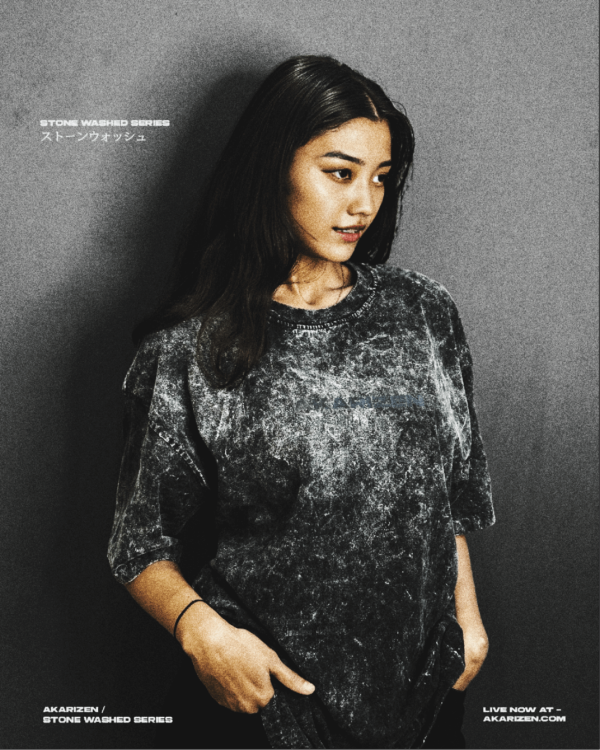 AKARIZEN STONE WASHED ESSENTIAL OVERSIZED T-SHIRT