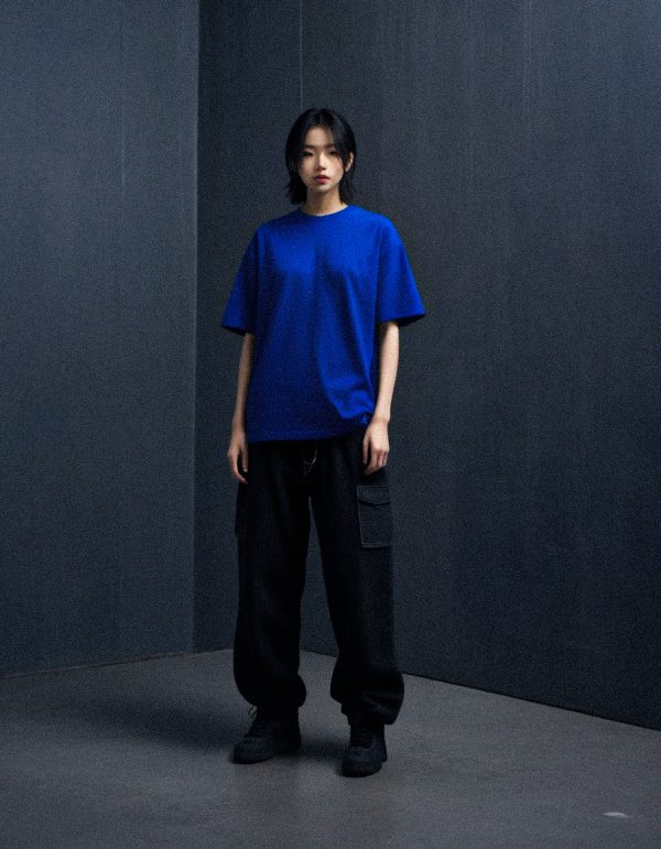 AKARIZEN ESSENTIALS / PLAIN OVERSIZED TEE - BLUE