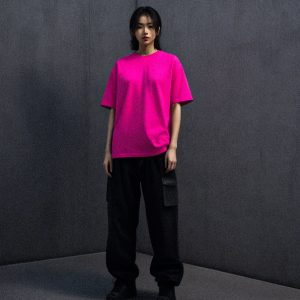 AKARIZEN ESSENTIALS / PLAIN OVERSIZED TEE - HOT PINK