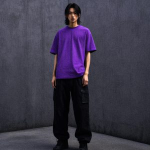 AKARIZEN ESSENTIALS / PLAIN OVERSIZED TEE - PURPLE