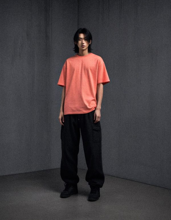 AKARIZEN ESSENTIALS / PLAIN OVERSIZED TEE - PEACH
