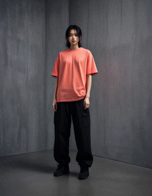AKARIZEN ESSENTIALS / PLAIN OVERSIZED TEE - PEACH