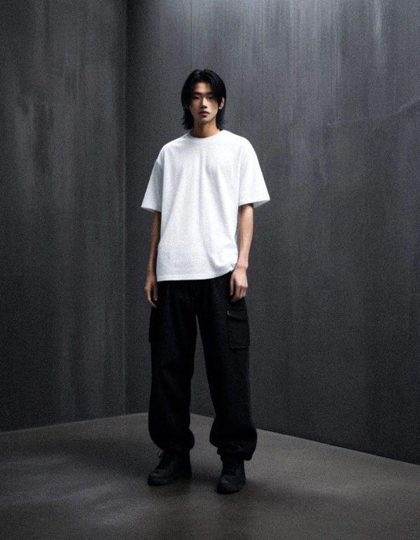 AKARIZEN ESSENTIALS / PLAIN OVERSIZED TEE - WHITE