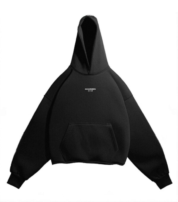 AKARIZEN ESSENTIALS/ OVERSIZED STREETWEAR HOODIE - PURE BLACK