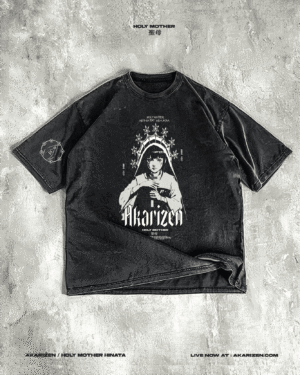 AKARIZEN HOLY MOTHER HINATA STONE WASHED-T-SHIRT
