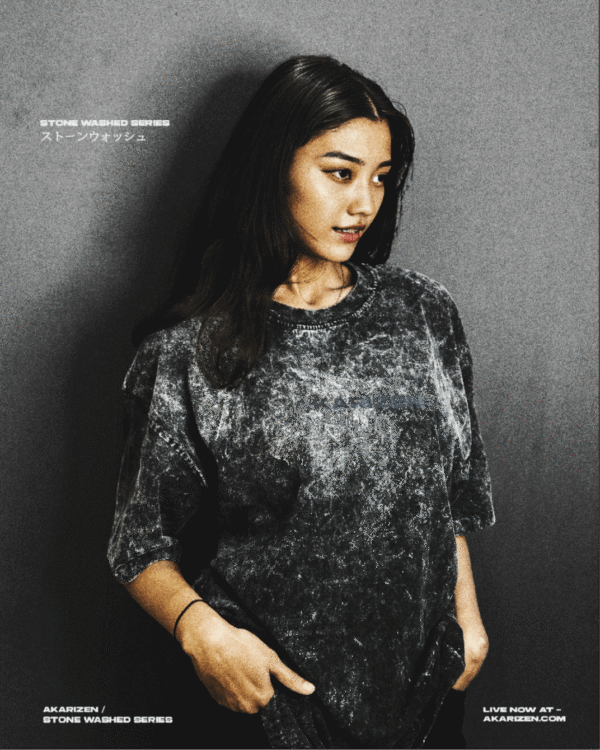 AKARIZEN / STONE WASHED ESSENTIAL OVERSIZED T-SHIRT